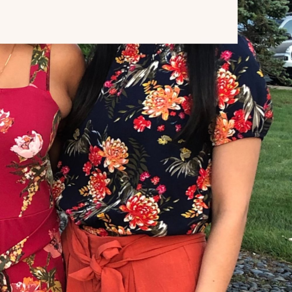 Blue Floral Blouse
